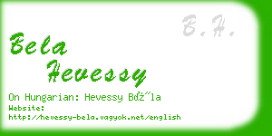 bela hevessy business card